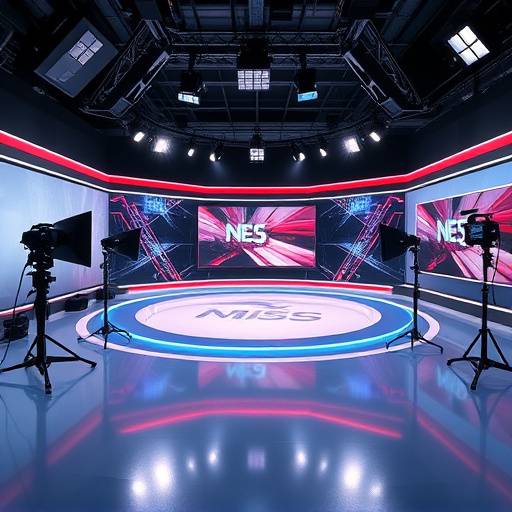 현대적인 뉴스 스튜디오